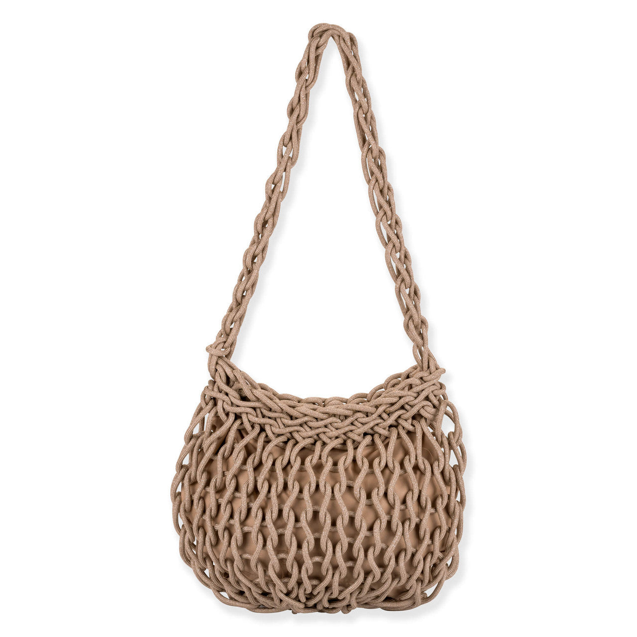 woven net shoulder bag, rope weave handbag, summer shoulder bag, boho woven bag, beach to brunch bag, coastal style handbag, vacation purse, textured woven bag, summer accessories, boho chic handbag, casual summer purse, resort style bag, woven rope bag