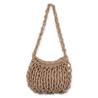 woven net shoulder bag, rope weave handbag, summer shoulder bag, boho woven bag, beach to brunch bag, coastal style handbag, vacation purse, textured woven bag, summer accessories, boho chic handbag, casual summer purse, resort style bag, woven rope bag