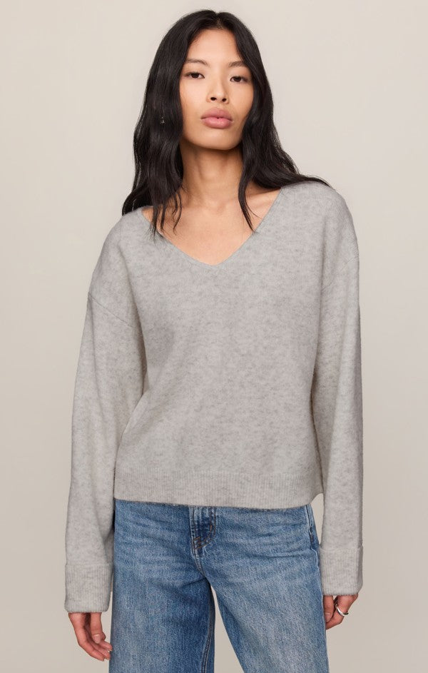 Z Supply Cerro Sweater in Feather Grey, front view