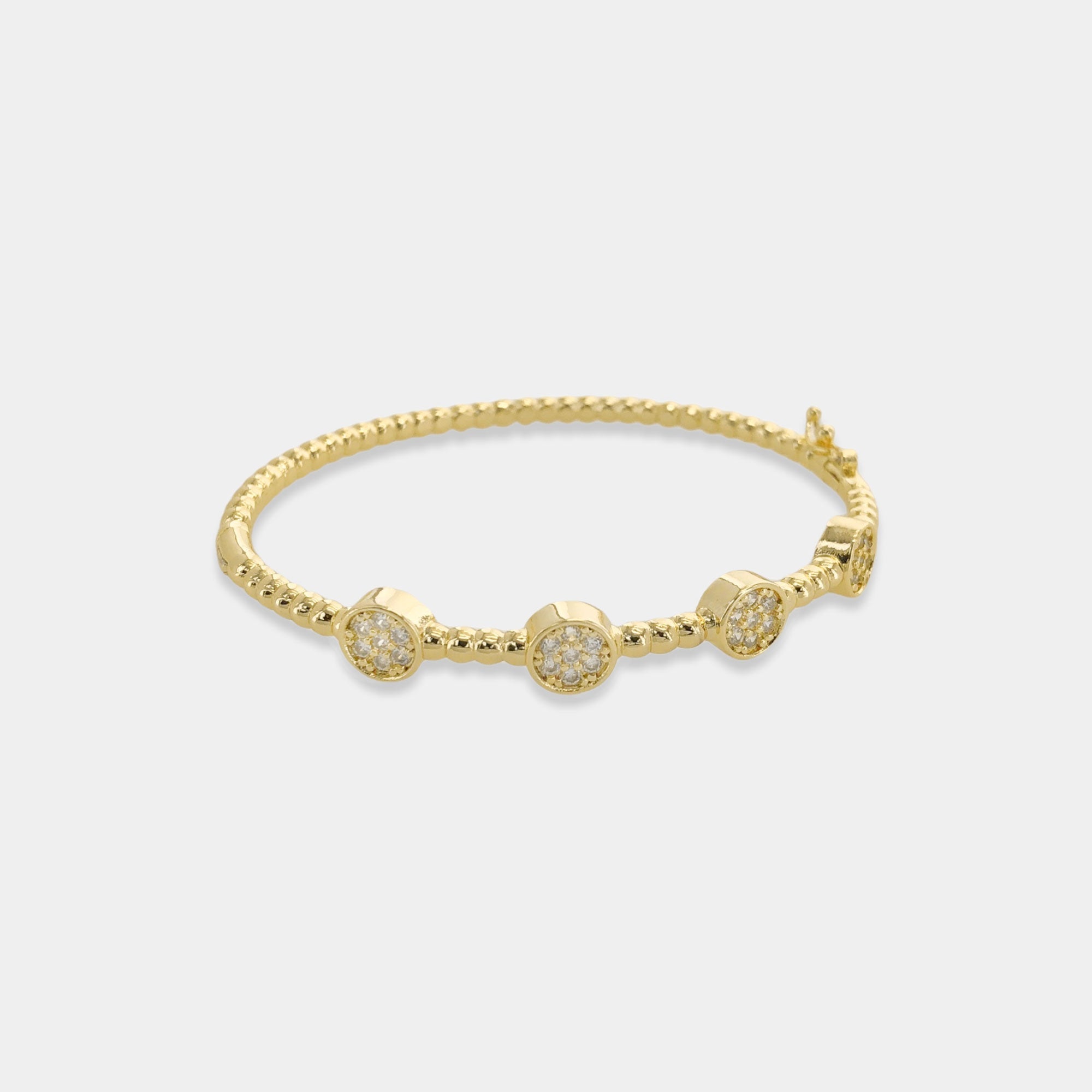 OMG blings Color CZ Bangle in Clear, front view