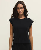 women muscle tee top, relaxed muscle tee women, casual everyday top women, elevated basic top, soft jersey sleeveless top, modern minimal tee women, easy layering top women, casual summer basics, effortless everyday outfit top, capsule wardrobe essentials women