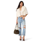 Steve Madden Hestia Coat in Cream, front view