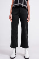 women’s cropped wide leg jeans, high rise jeans women, modern denim women, everyday jeans women, straight wide leg denim, versatile denim women