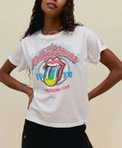 Day Dreamer Rolling Stones 1978 Tee White. A new signature for your Stones’ shuffle. Tributing The Rolling Stones’ triumph of a 1978 American Tour following the release of their album “Some Girls,” is this double-sided and multi-colored graphic featuring the band’s classic hot lips logo.