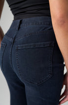 Liverpool Hannah High Rise Flare Patch Pockets in Raven Wing, back pocket detail view
