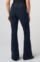 Liverpool Hannah High Rise Flare Patch Pockets in Raven Wing, back full-length view