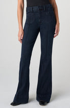 Liverpool Hannah High Rise Flare Patch Pockets in Raven Wing, front full-length view