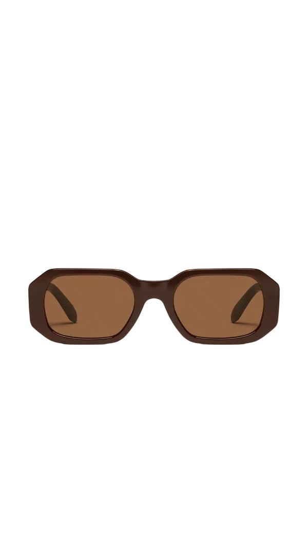 Quay Hyped Up Sunglasses in Chocolate Brown, front view