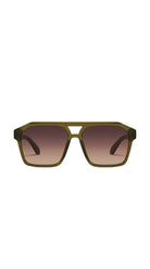 Quay Soundcheck Sunglasses in Olive Dark Fawn, front view