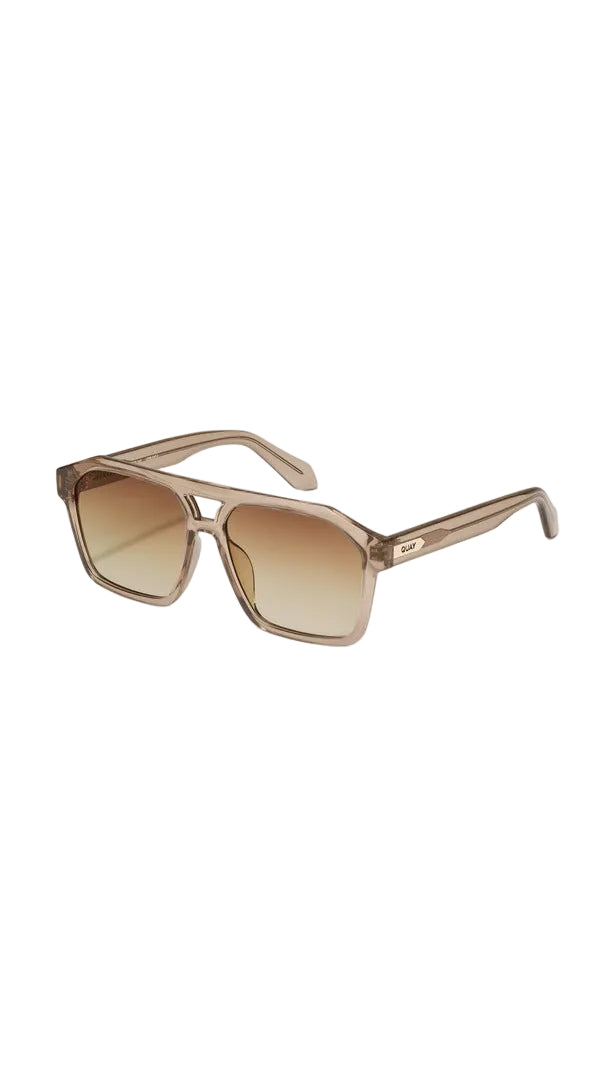 Quay Soundcheck Sunglasses in Sand Sepia, side view