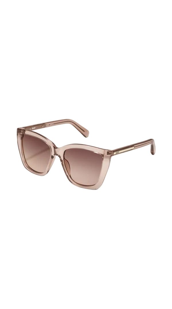 Quay See Ya Sunglasses in Natural Brown, side view