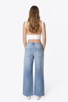 Flying Monkey High Rise Drawstring Wide Leg Drawstring in Flamenco, back view