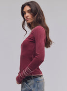 Free People Aspen Thermal in Cabernet Combo, side view