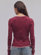 Free People Aspen Thermal in Cabernet Combo, back view