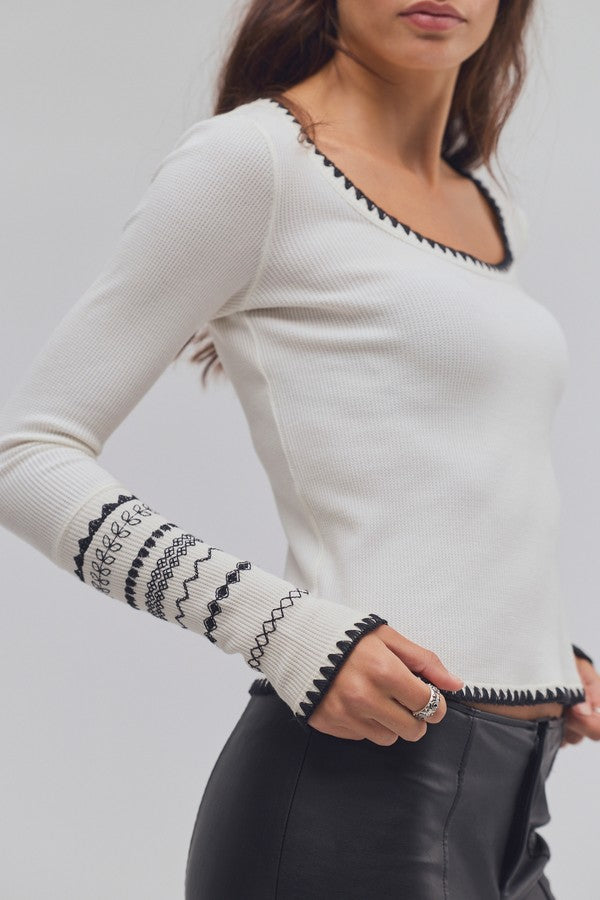 Free People Aspen Thermal in Sand Combo, detail view