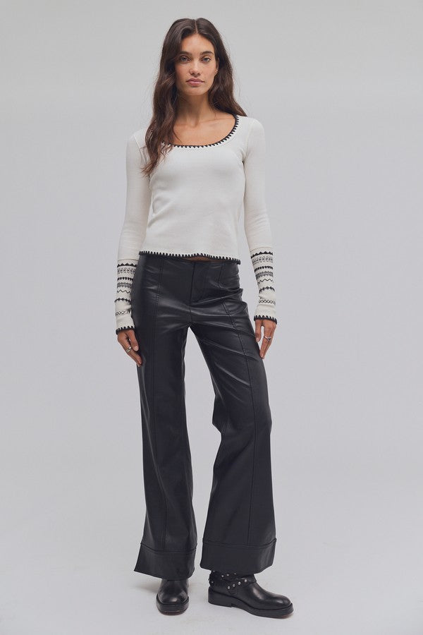 Free People Aspen Thermal in Sand Combo, front view, full length