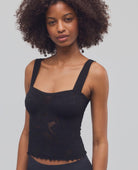 Free People Heirloom Cami in Black, front view