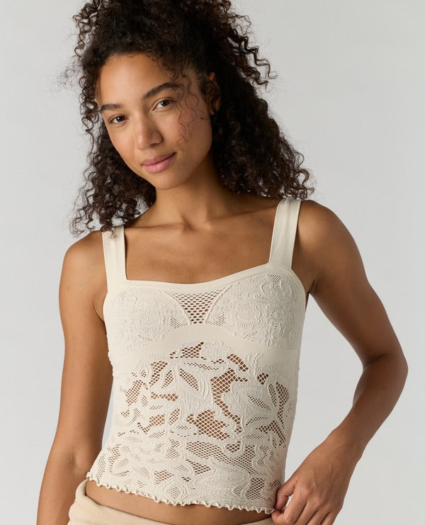 Free People Heirloom Cami in Tofu, front view