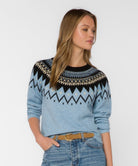 Velvet Heart Delvine Nordic Knit Sweater in Blue Mist, front view