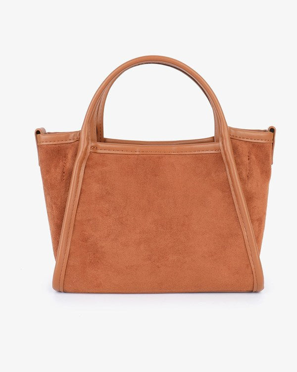 Remi & Reid Gillie Mini Satchel in Camel, front view