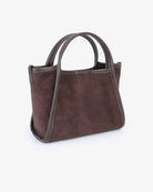 Remi & Reid Gillie Mini Satchel in Chocolate, angled view