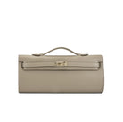 Billini Hadley East West Handbag in Taupe Saffiano, front view