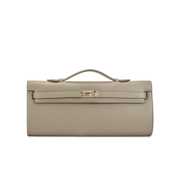 Billini Hadley East West Handbag in Taupe Saffiano, front view