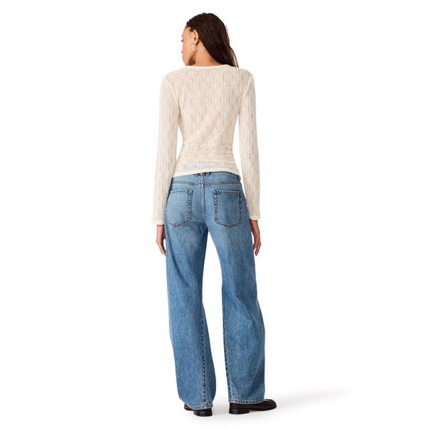 Steve Madden Sierra Knit Top in Ivory, back view
