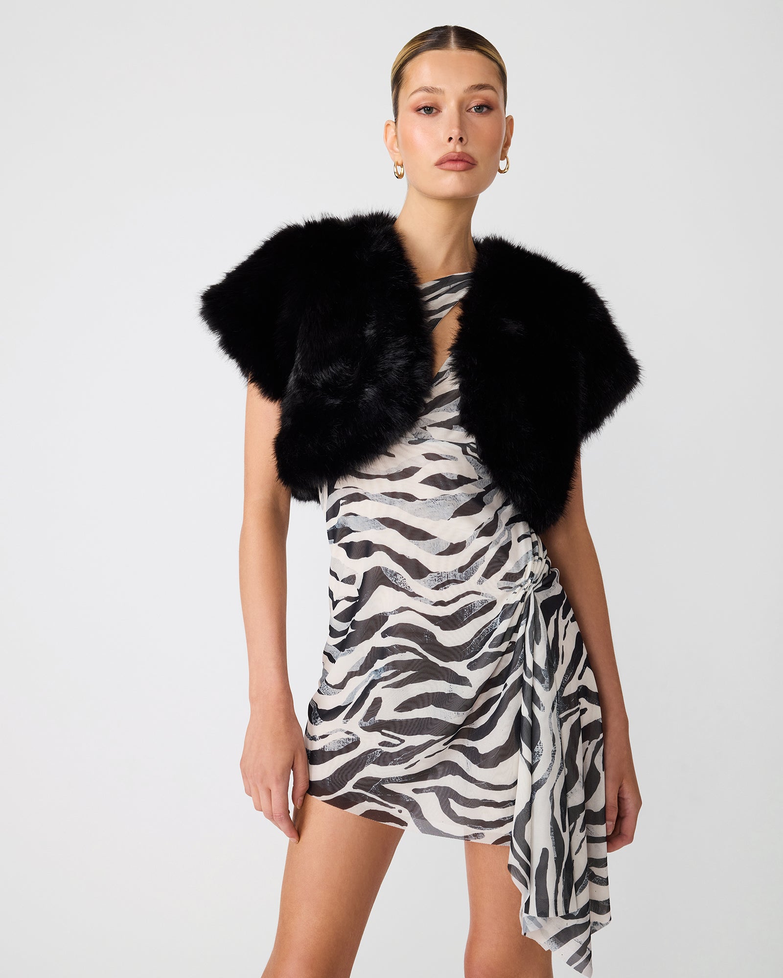Steve Madden Jalen Balero Jacket in Black, front view