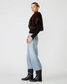 Steve Madden Jalen Balero Jacket in Fossil Brown, side view