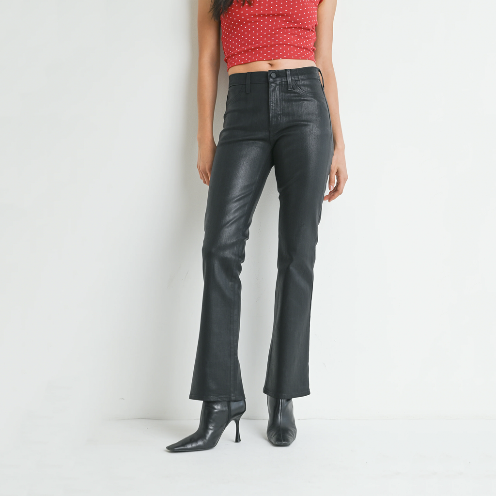 These jeans are designed to offer the perfect balance of comfort and style, hugging your curves in all the right ways. The mid-rise fit provides a flattering lift, while the slim thigh and playful scissor bootcut create a silhouette that's both slimming and fun. Pair them with a flirty top and your favorite boots for a look that's guaranteed to turn heads.