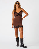 Steve Madden Laurine Dress in Shaved Chocolate, front view