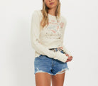 Free People Lucky Locket Tee in Stone, front view