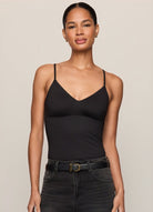 Z Supply Luxe Smooth Essential Tank in Black, front view