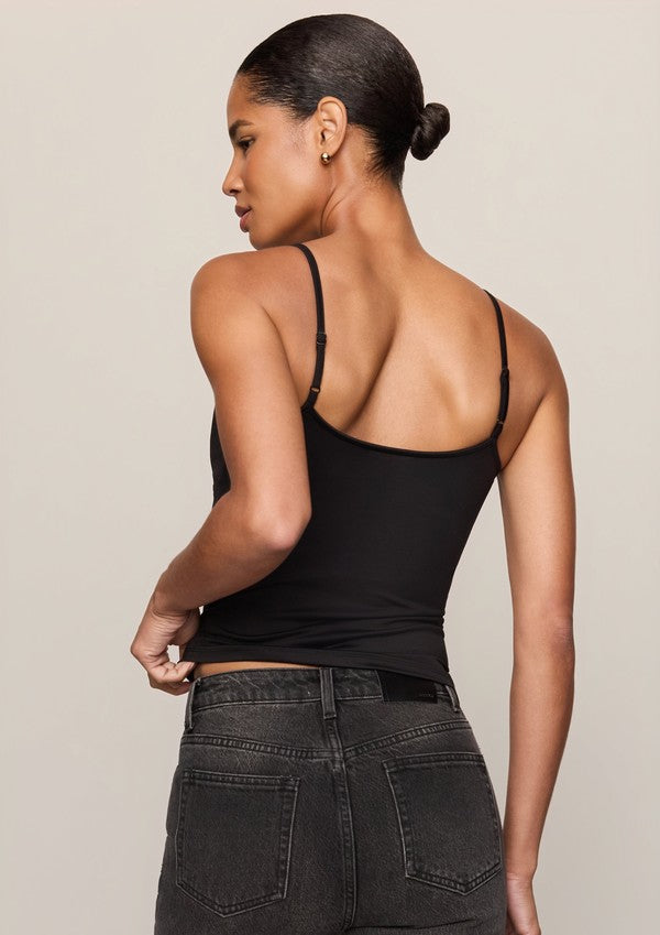 Z Supply Luxe Smooth Essential Tank in Black, back view
