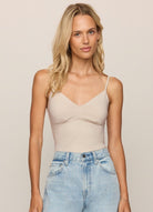 Z Supply Luxe Smooth Essential Tank in Frosted Pearl, front view
