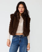 Steve Madden Luxie Vest in Cafe Noir, front view