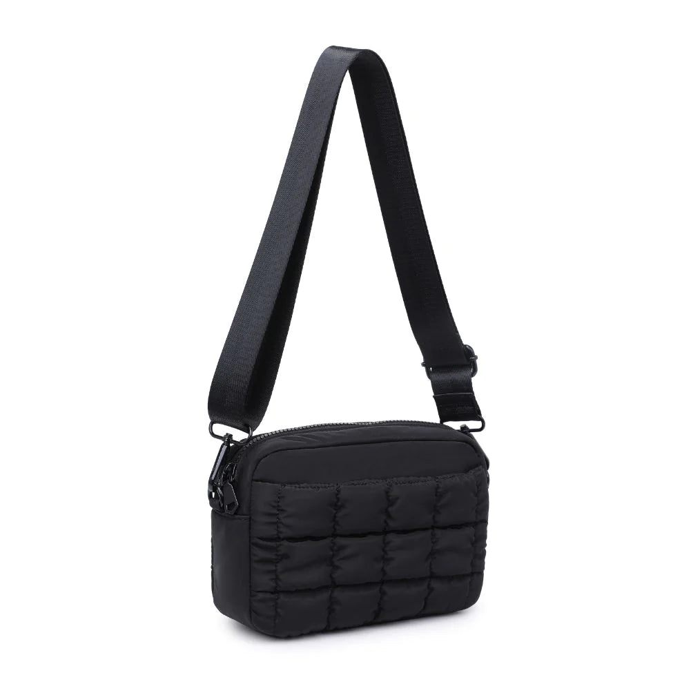 Sol and Selene Inspiration Quilted Crossbody Black. Whether you're brainstorming business plans or catching flights across the country, the Inspiration integrates fashion and function, while providing space to store your must-haves. Featuring a quilted design, this crossbody bag keeps you going while the ideas are flowing!