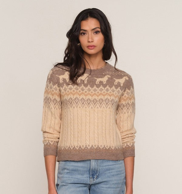 Heartloom Meg Sweater in Ivory, front view