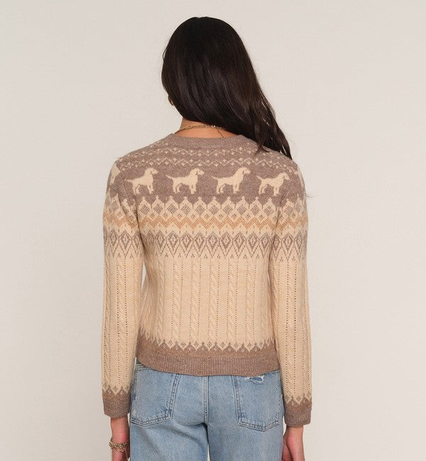 Heartloom Meg Sweater in Ivory, back view
