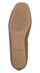 MIA Faux Suede Elastic Band Ballet Flat in Stone, sole view