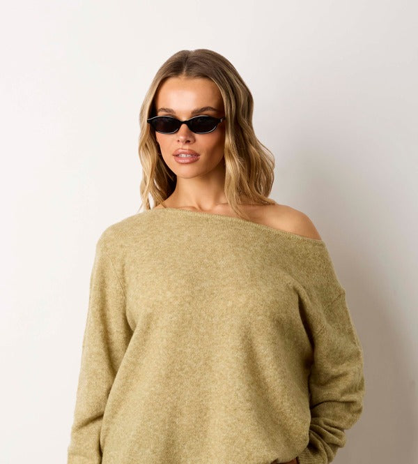 Moonbeam Women's Sweater in Fern, front view