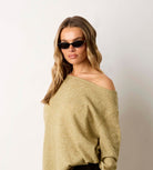 Moonbeam Women's Sweater in Fern, side view