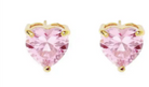 Pink Diamond Heart Stud Earring 