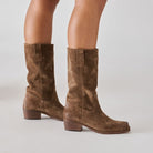 Dolce Vita Romie Boot in Chocolate Suede, front view