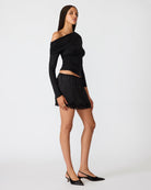 Steve Madden Ryder Knit Top in Black, side view
