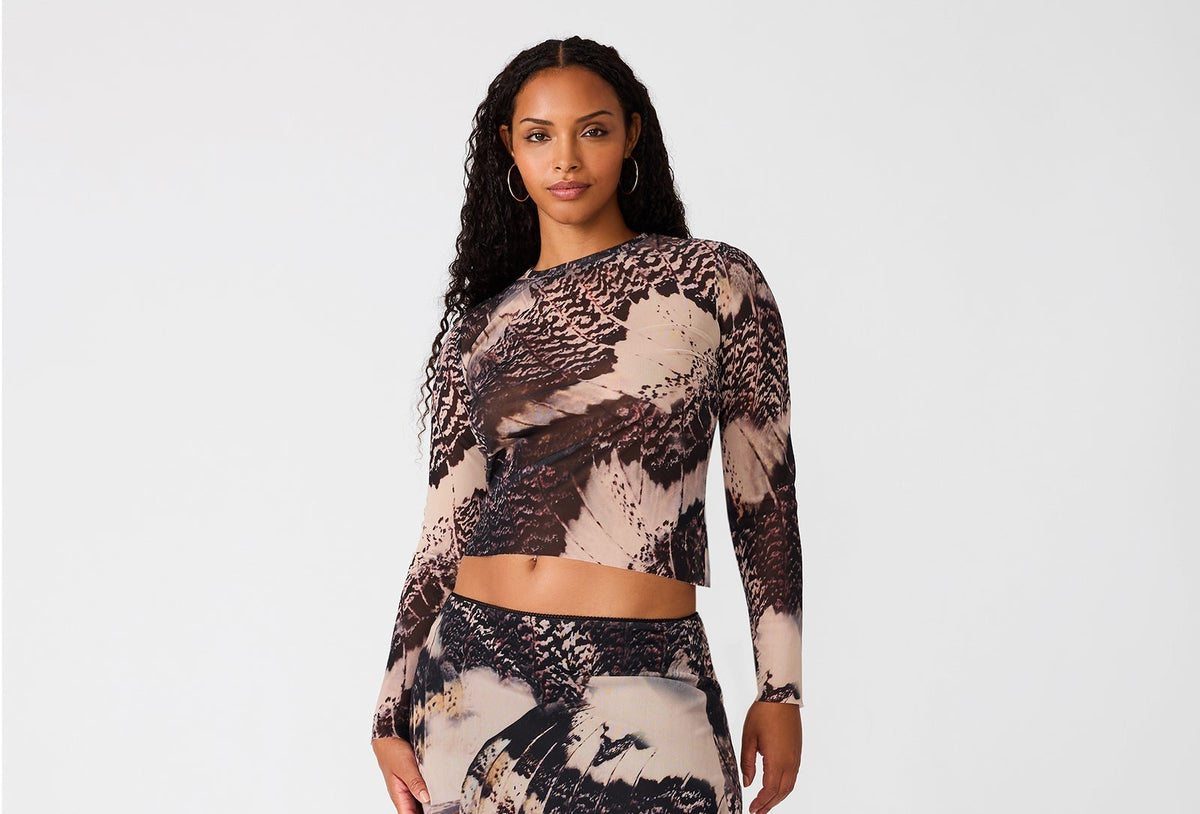 Steve Madden Sandy Knit Top in Demitasse, front view