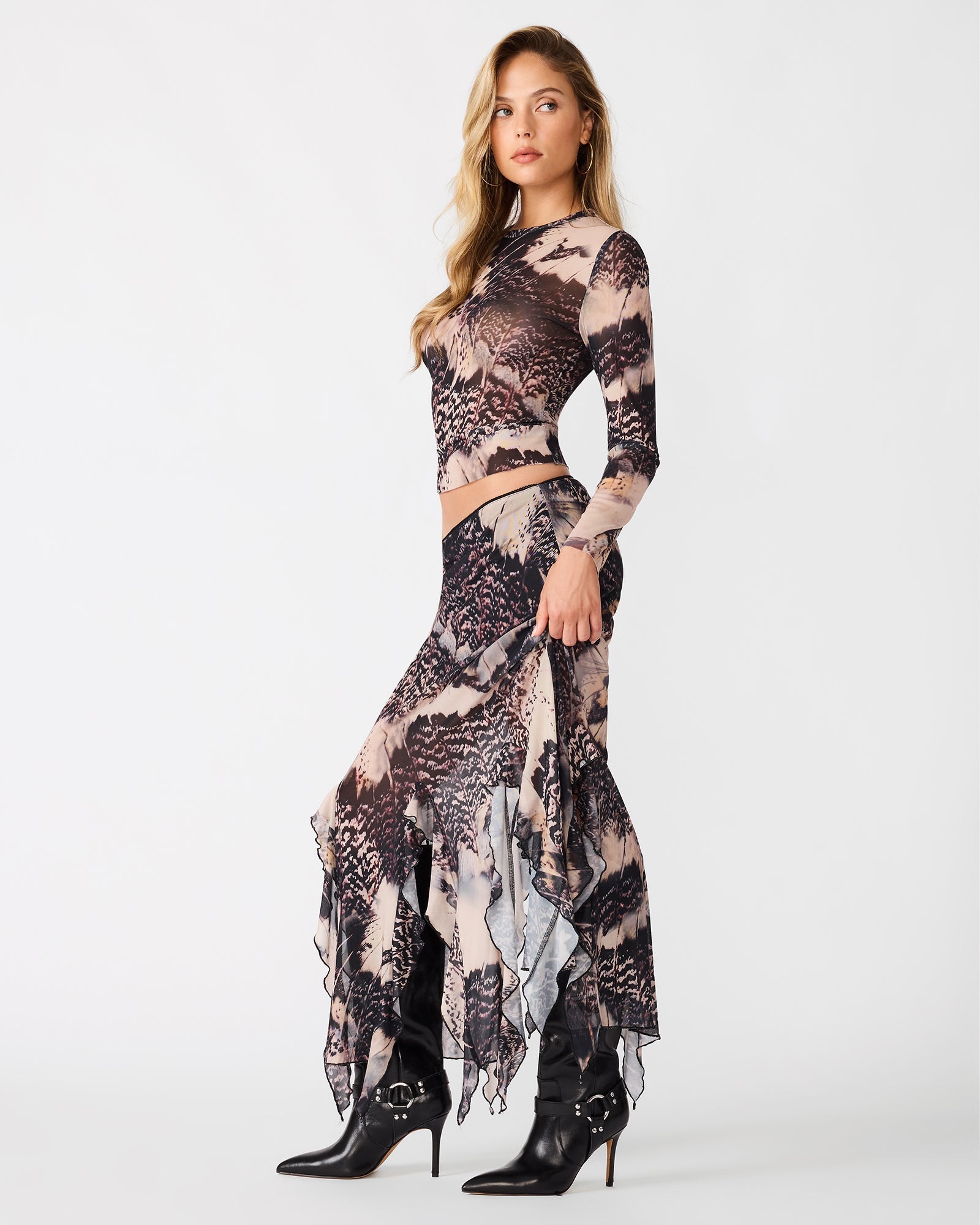 Steve Madden Sandy Knit Top in Demitasse, side view