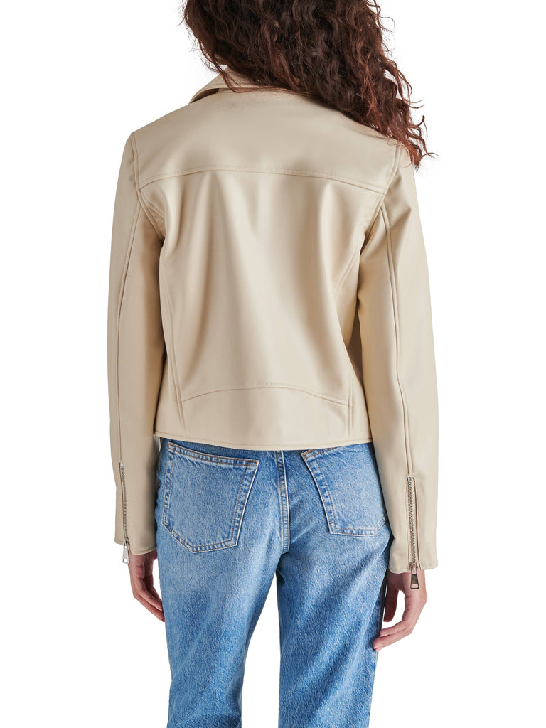 Steve Madden Vinka Jacket Bone. A faux leather construction plus substantial zipper and rivet hardware gives this cropped Vinka Jacket classic biker-inspired look.