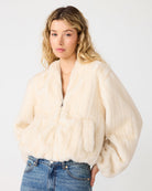 Steve Madden Mavis J Jacket in Snow White, front view